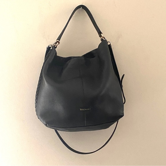 Cole Haan black leather double strap shoulder bag - Picture 3 of 10